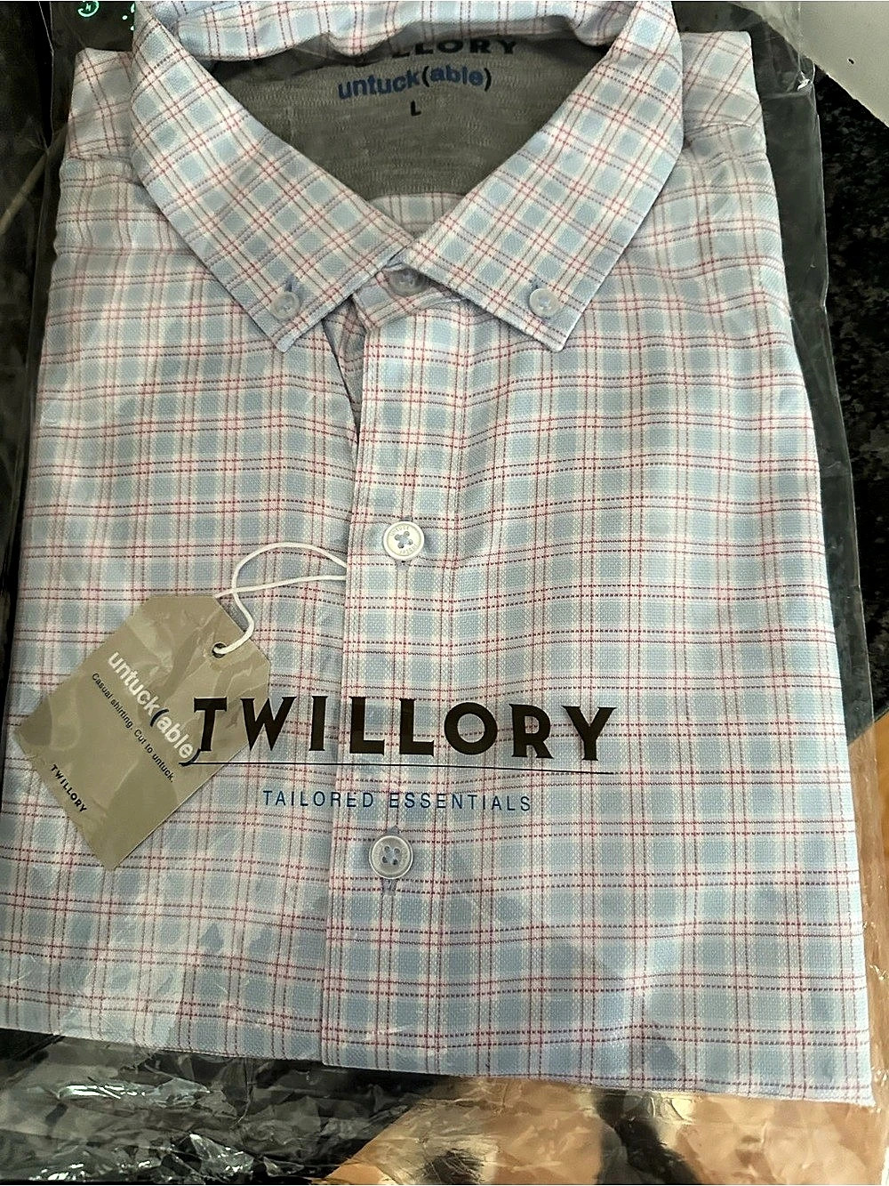 Twilory Plaid Button Down in Blue & Pink Size Large NWT